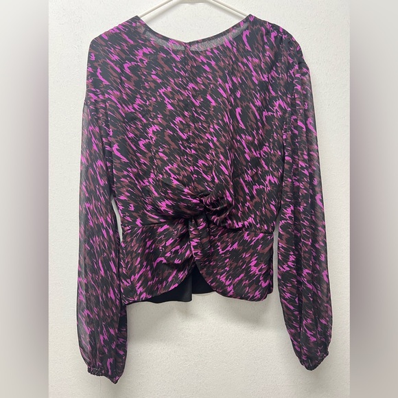 Express Long Sleeve Asymmetrical Blouse - Picture 1 of 7
